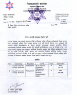 Equivalency Certificate granted by Tribhuvan University
